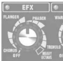 EFX FLANGER PHASER WARS CHORUS OFF TREMOLG HEAVY OCTAVE ON