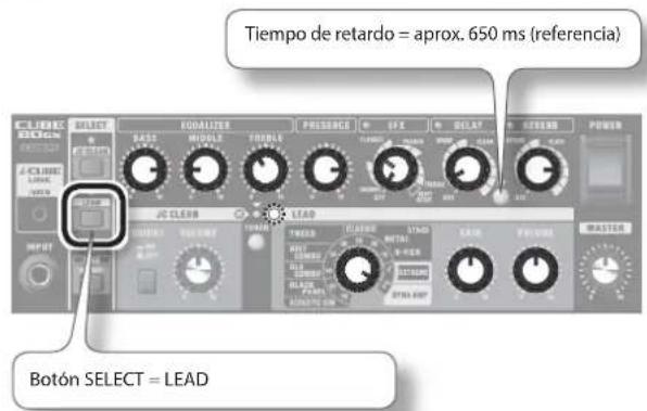 Tiempo de retardo = aprox. 650 ms (referencia) BOTÓN SELECT = LEAD