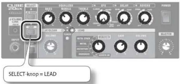 CUBE 200X EQUATOR BASS MIDDLE TURBLE RANGE RANGE RANGE POWER SELECT-knop = LEAD