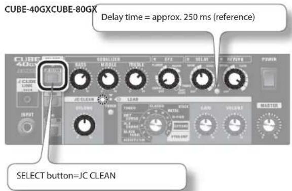 CUBE-40GXCUBE-80GX Delay time = approx. 250 ms (reference) SELECT button=JC CLEAN