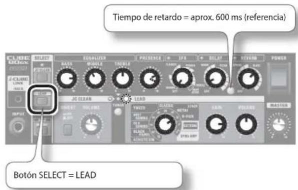 Tiempo de retardo = aprox. 600 ms (referencia) BOTÓN SELECT = LEAD
