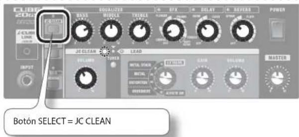 CUBE 200x EQUIPER BASE SINGLE TROLLA BFX DELAY SEVERB POWER JG CLEAN LEAD PILLARS TURER METAL STAIN RASSUM CAIR VOLUME MASTER BOTÓN SELECT = JC CLEAN