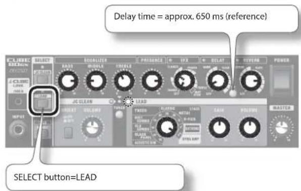 Delay time = approx. 650 ms (reference) SELECT button=LEAD