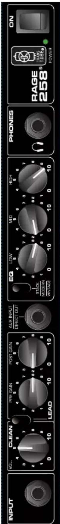 PEAVEY Rage 258 - Rage® 258 Configurações recomendadas - 1