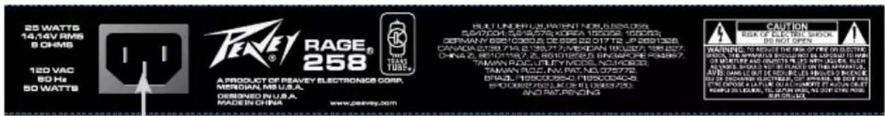 PEAVEY Rage 258 - INTERRUPTOR POWER - 1