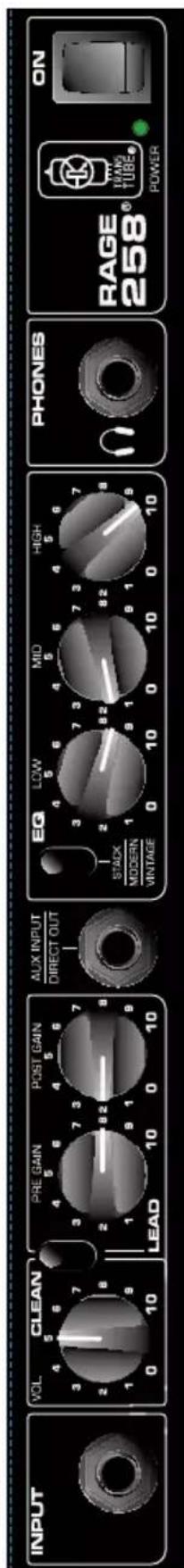 PEAVEY Rage 258 - Rage® 258 Empfohlene Einstellungen - 1