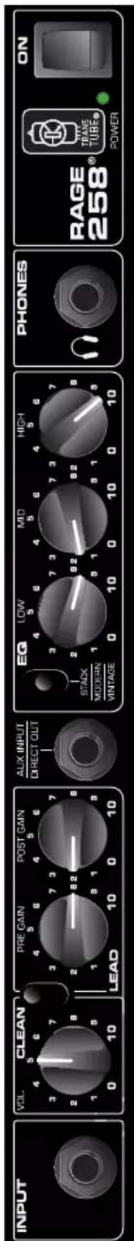 PEAVEY Rage 258 - Rage® 258 Configurações recomendadas - 2
