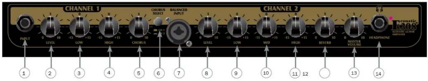 PEAVEY Ecoustic E208 - Frontpanel - 1