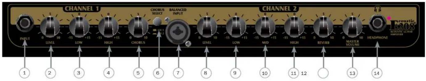 PEAVEY Ecoustic E208 - Front Panel - 1