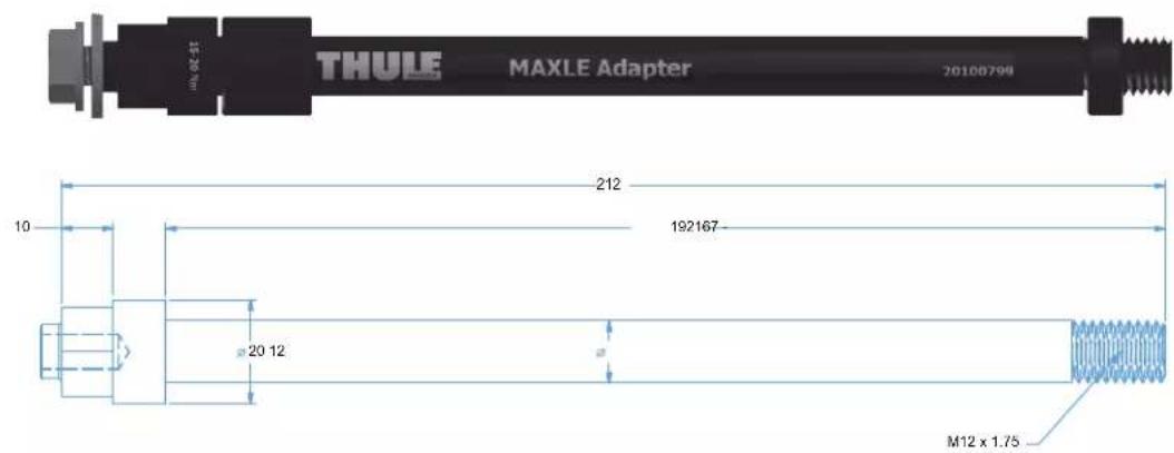 THULE Bicycle Trailer Kit - Tenga en cuenta los siguientes datos sobre el eje pasante: - 4