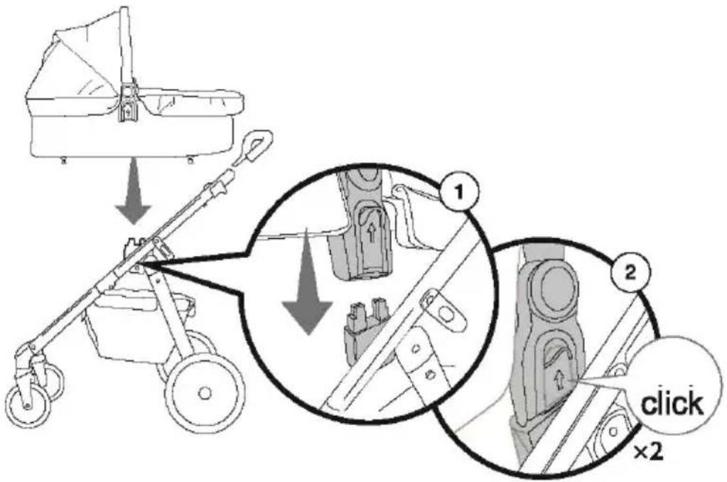 Topmark Pure T8055 - FITTING CARRYCOT ONTO FRAME - 1