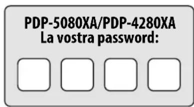 PIONEER PDP5080XA - Vi suggeriamo di scrivere qui la password in modo da non dimenticarla. - 1