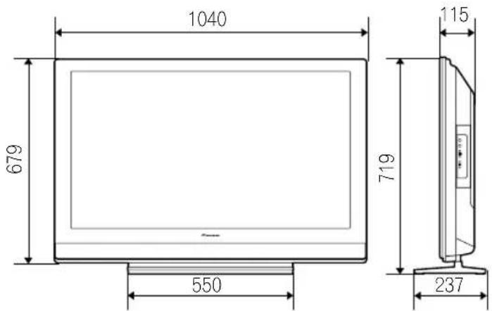 PIONEER PDP5080XA - Einheit: mm - 1