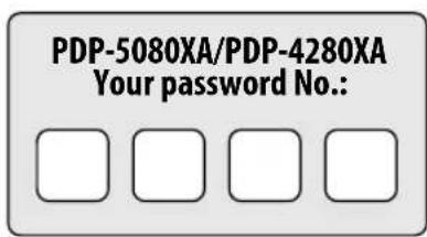 PIONEER PDP5080XA - We suggest you write down your password so you don't forget it. - 1
