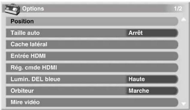 PIONEER PDP5080XA - Au sujet des menus "options - 1