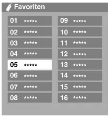 PIONEER PDP5080XA - Abrufen von Favoritenkanänen - 1
