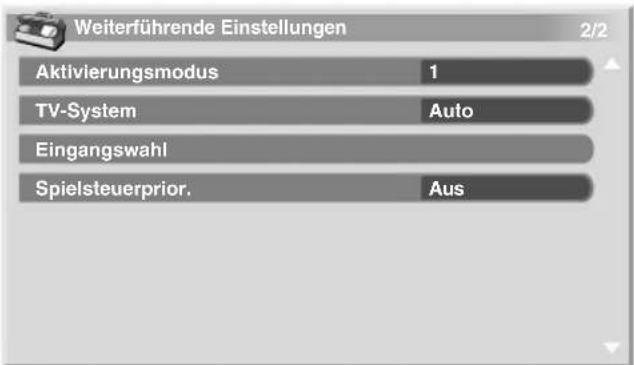 PIONEER PDP5080XA - Über die Menüs "Weiterführunge Einstellungen" - 2