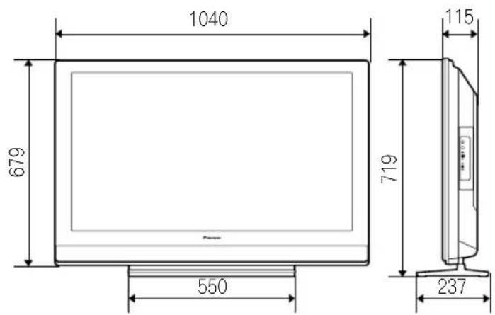 PIONEER PDP5080XA - Eenheid: mm - 1