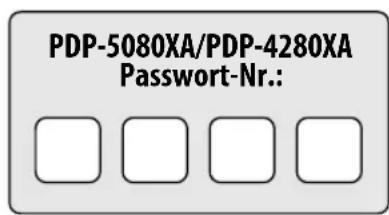 PIONEER PDP4280XA - Wir empfehlen, dass Sie sich Ihr Password notieren, sodass es stets in Erinnerung bleibt. - 1