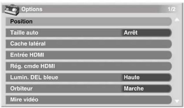PIONEER PDP4280XA - Au sujet des menus "Options" - 1