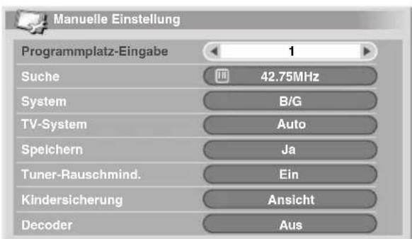 PIONEER PDP4280XA - Manuelles Programmieren von Analog-Fernsehkanalen - 1