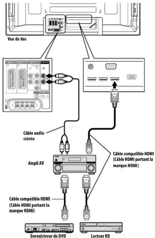 PIONEER PDP4280XA - Connexion d'un amplificateur AV/enregistrreur de DVD/ lecteur BD - 1