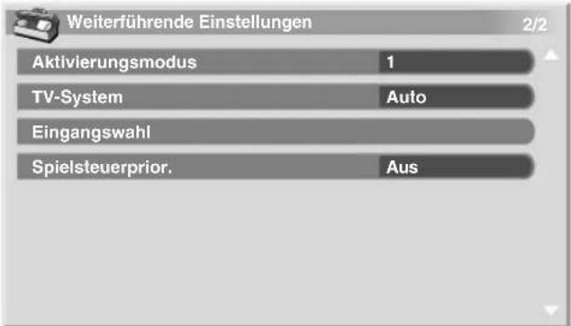 PIONEER PDP4280XA - Über die Menüs "Weiterführunge Einstellungen" - 2