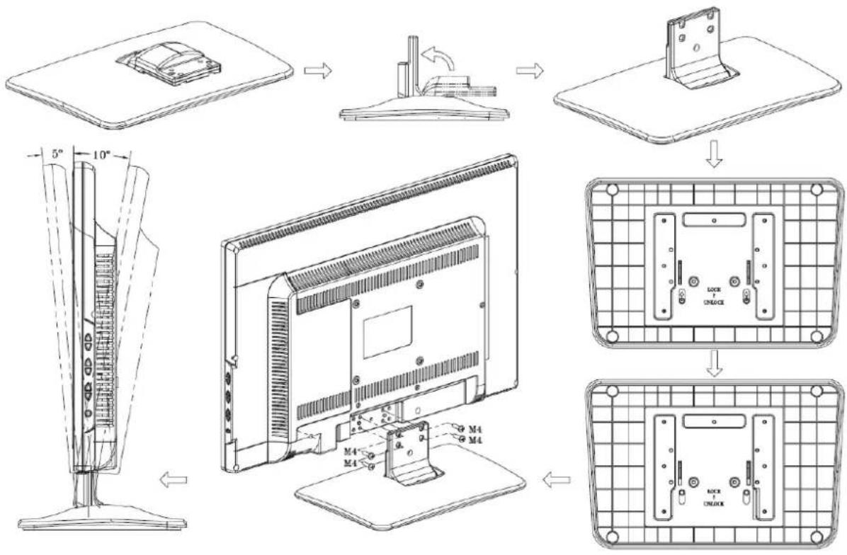 DAEWOO DW2220 - INSTALLATION DU PIED - 1