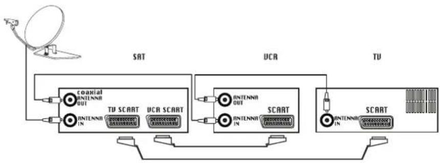 Magnum TV 5553RF - Raccord des appareils via des prises audio / video - 2