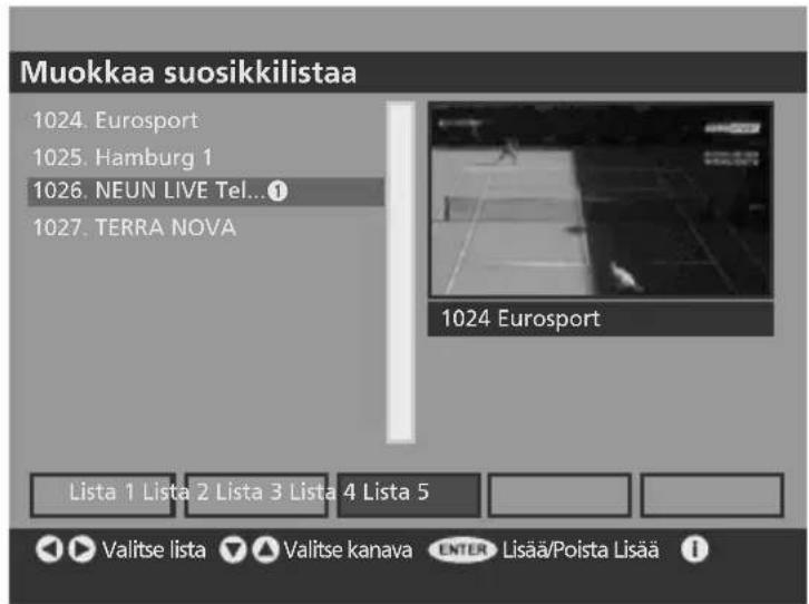 SALORA LCD2237TN - Suosikkipalvelujen luettelot - 1