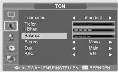 SALORA LCD2237TN - Einstellen der Balance - 1