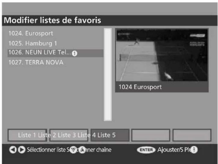 SALORA LCD2237TN - Listes des services favoris - 1