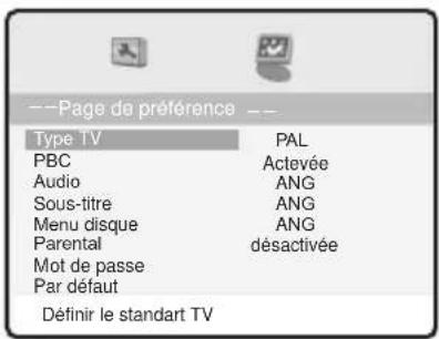 SALORA LCD2211TNDVX - PARAMETRAGE DES PREFERENCES - 1