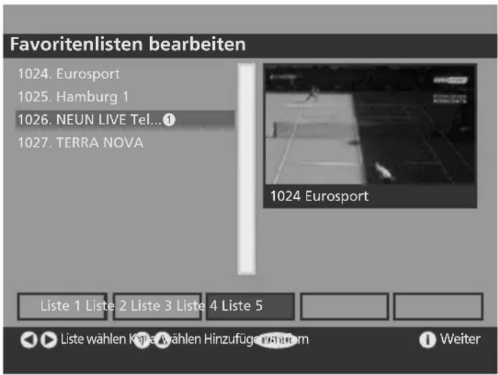 SALORA LCD2037TNDVX - Listen der Favoritenkanäle - 1