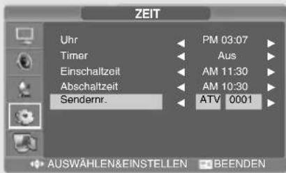 SALORA LCD2037TNDVX - Auswahlen des Kanals für den ON-Timer - 1