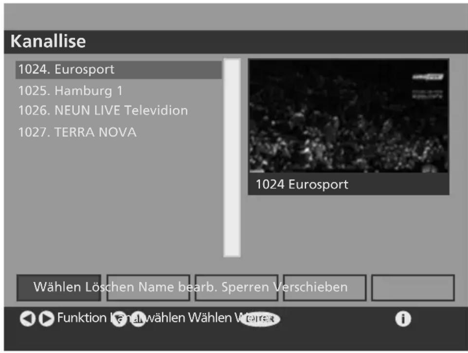 SALORA LCD2037TNDVX - Anzeigen der Kanalliste - 1