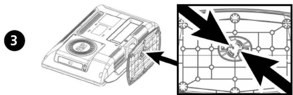 SALORA LCD2037TNDVX - Anbringen des Standfußes - 3