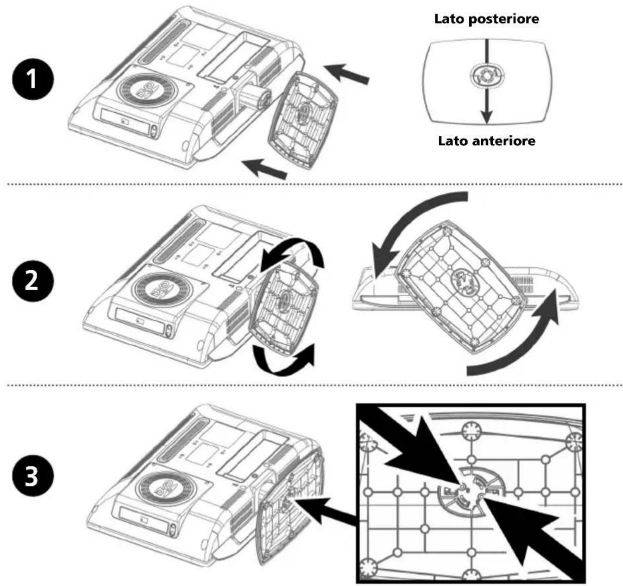 SALORA LCD2037TNDVX - Installazione del supporto - 1