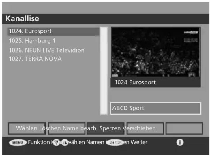 SALORA LCD2037TNDVX - So bearbeiten Sie einen Kanalnamen - 1
