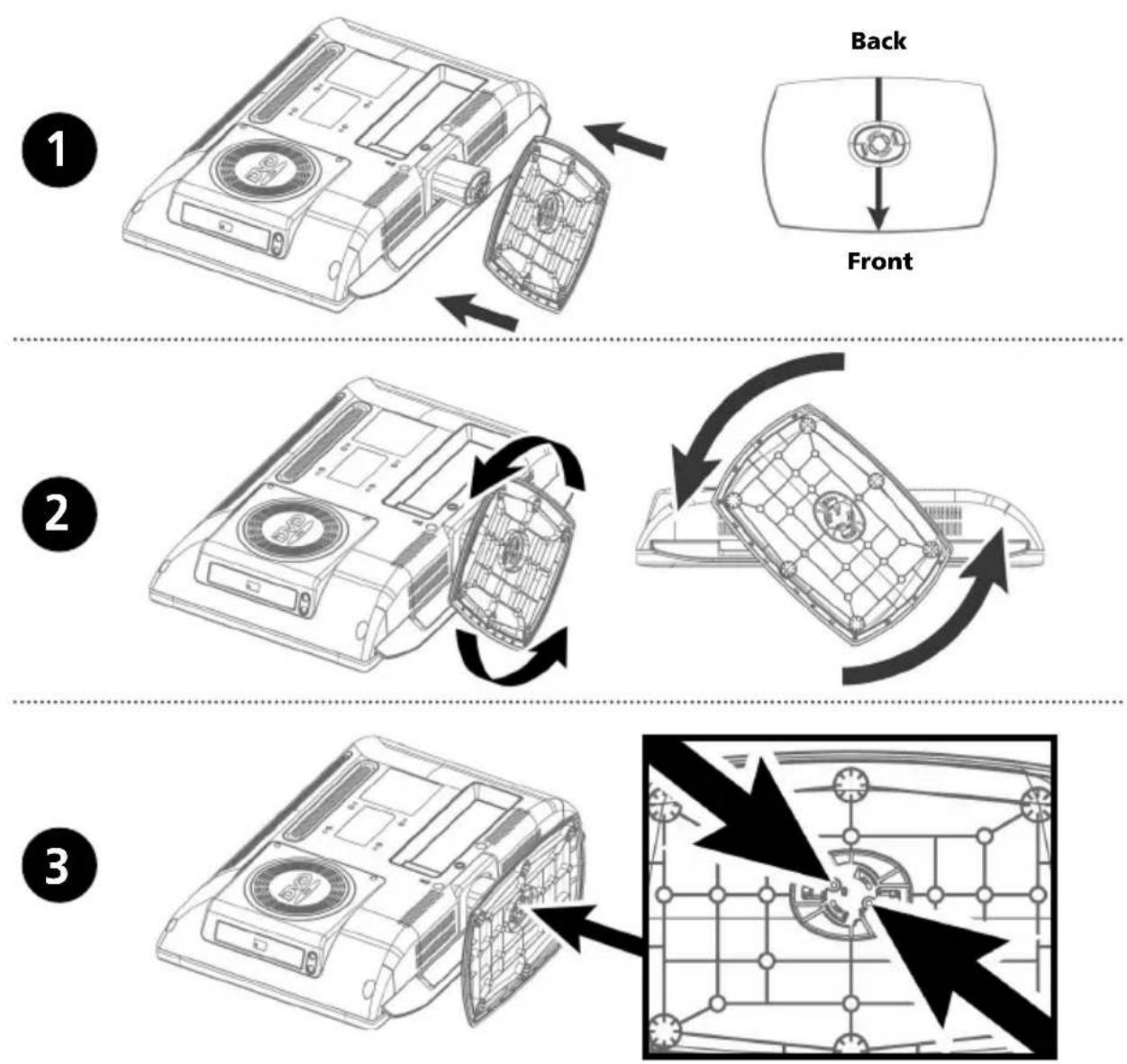 SALORA LCD2037TNDVX - Installatie van de voet - 1