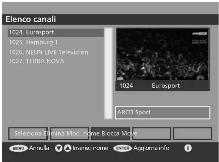 SALORA LCD2037TNDVX - Per modificare il nome di un canale - 1