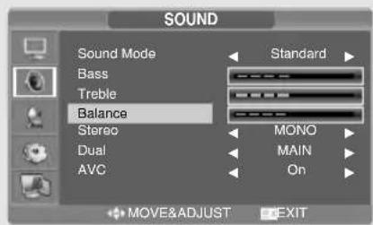 SALORA LCD2037TNDVX - Adjusting the BALANCE - 1