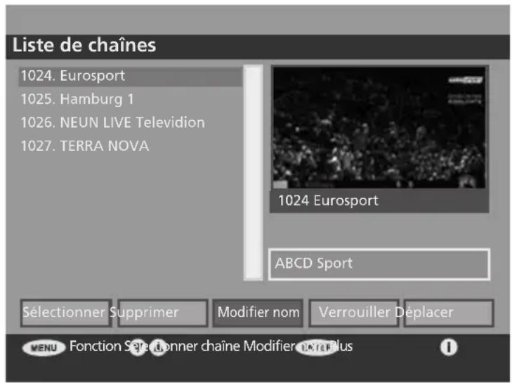 SALORA LCD2037TNDVX - Pour modifier le nom d'un canal - 1