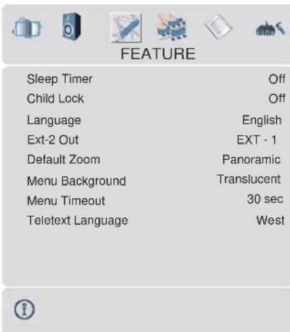 DUAL DTFT 322 - Feature menu - 1