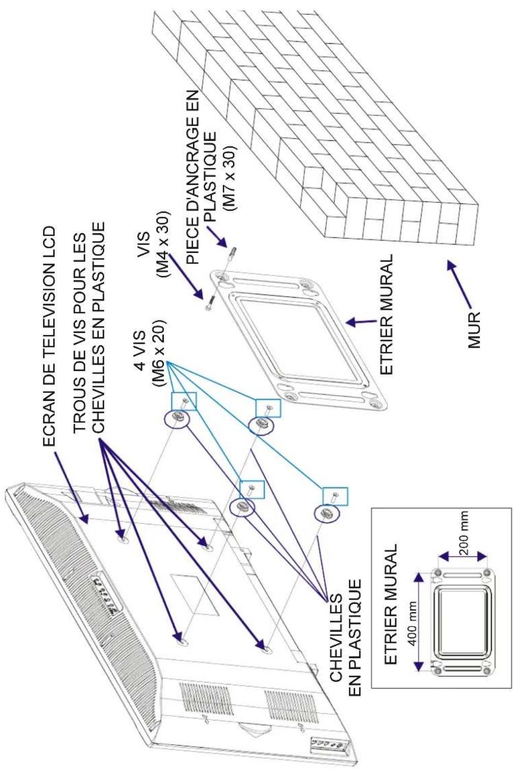 DUAL DTFT 301 - Fixation de la Television LCD (écran à cristaux liquides) au mur - 2