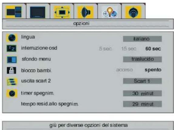 DUAL DTFT 301 - Menu opzioni - 1