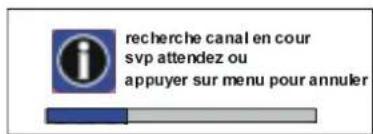 recherche canal en cour svp attendez ou appuyer sur menu pour annuler