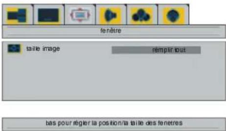 fenêtre taile image rémplir tout bas pour régler la position/la taille des fenêtres