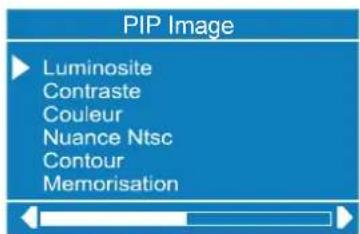 PIP Image Luminosite Contraste Couleur Nuance Ntsc Contour Memorisation
