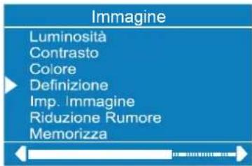 Immagine Luminosità Contrasto Colore Definizione Imp. Immagine Riduzione Rumore Memorizza